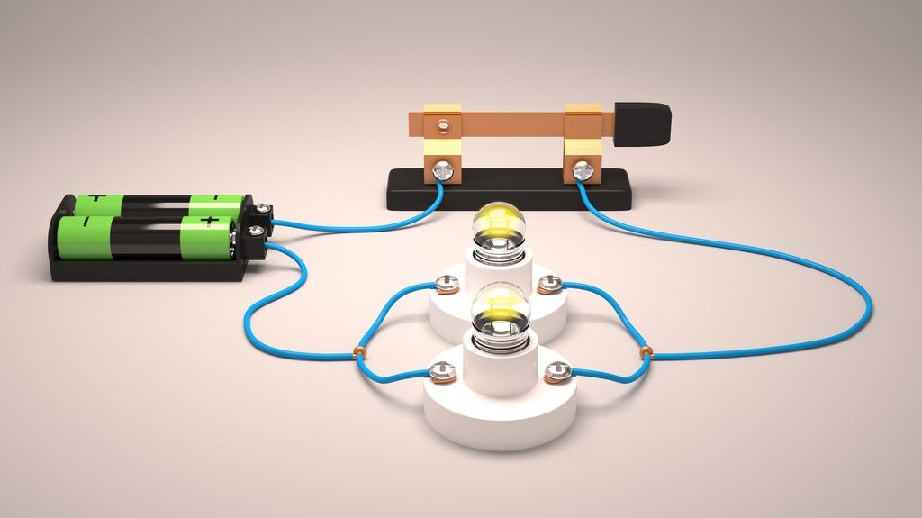 En elektrisk krets som innehåller en parallellkoppling av glödlampor.