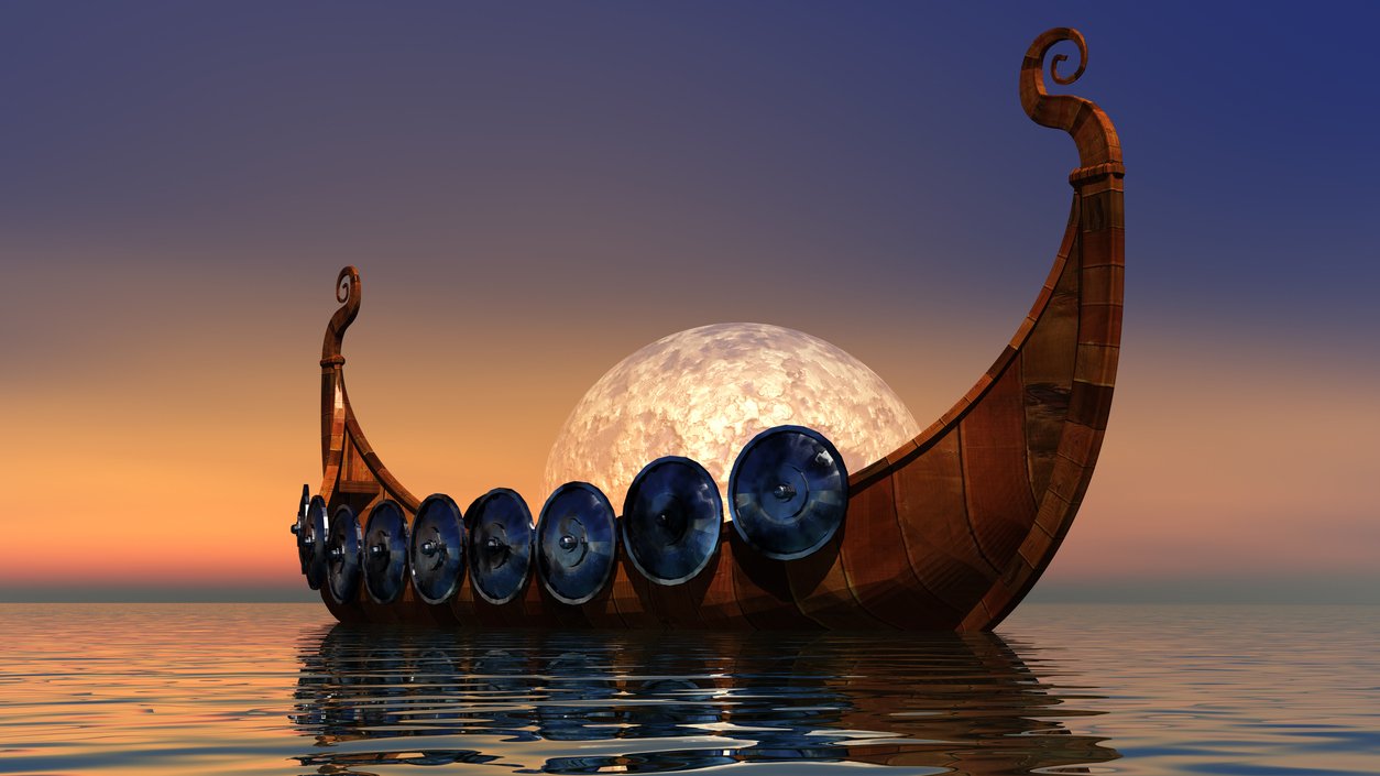 Vikingarna smög sig in i vikar med sina skepp.